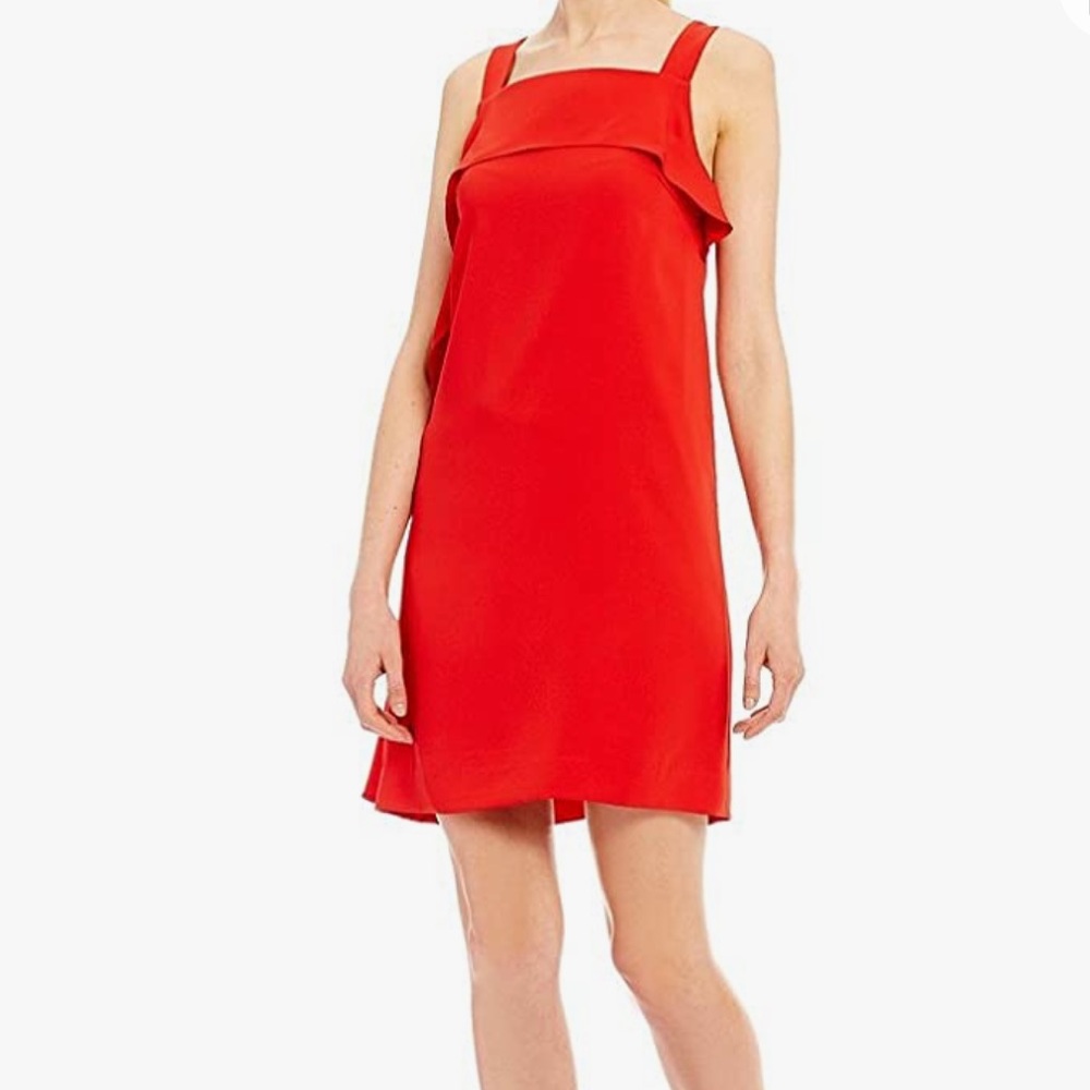 Antonio Melani Bessi red crepe shift dress